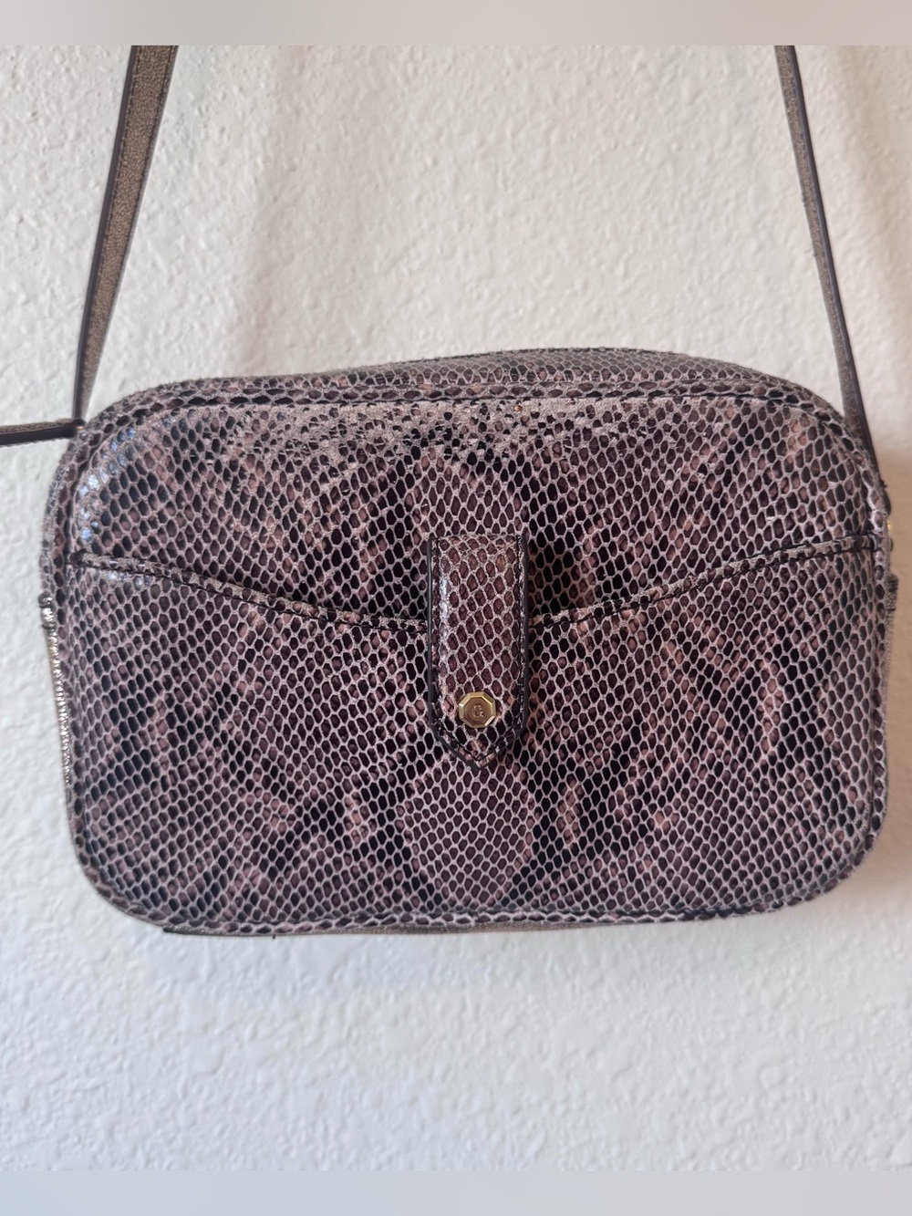 G.I.L.I Snakeskin Crossbody Leather Purse